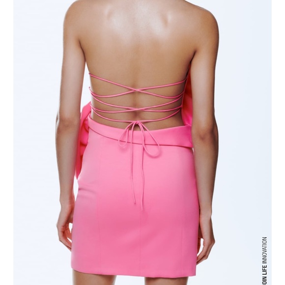 RARE ZARA VOLUMINOUS FLOWER DRESS FUCHSIA - Picture 8 of 13